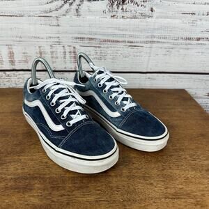 VANS Old Skool Skate Flat Sneakers Lace Up Dark Blue Denim Womens 7 Mens 505